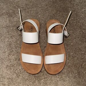 Soda White and Brown Sandals Minimalist Design